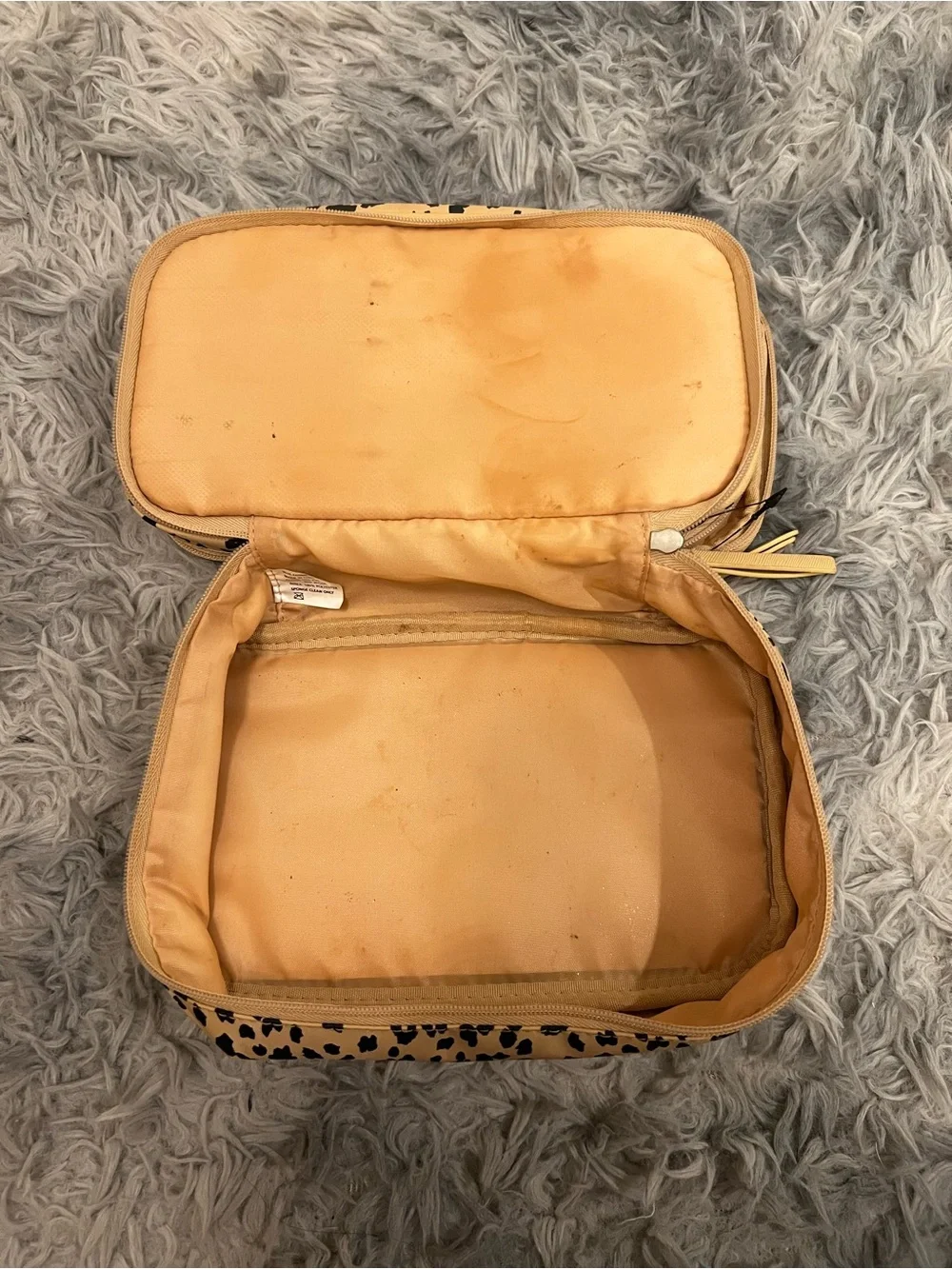Leopard Print Cosmetic Bag in Yellow
